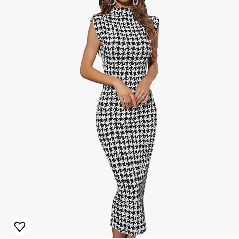 Black and white mid length dress